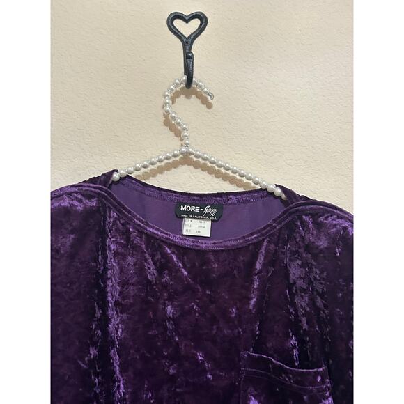 NEW Vintage 1970s JCPenney More Jazz Pajama Set Purple Velour Size 18W DEADSTOCK - Picture 7 of 15